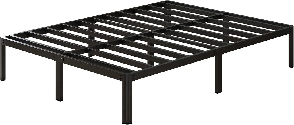 Lutown-Teen Metal Bed 180 x 200 cm with Round Legs, 36 cm Height, Bed Frame with Metal Slats, Black