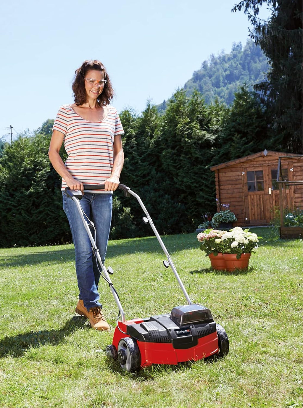Einhell Escarificador/aireador inalámbrico - GC-SC 36/31 Li PXC. Combinada 3 en 1, motor de bobinado en serie, unidad de corte con rodamiento de bolas, suministrada sin batería y cargador