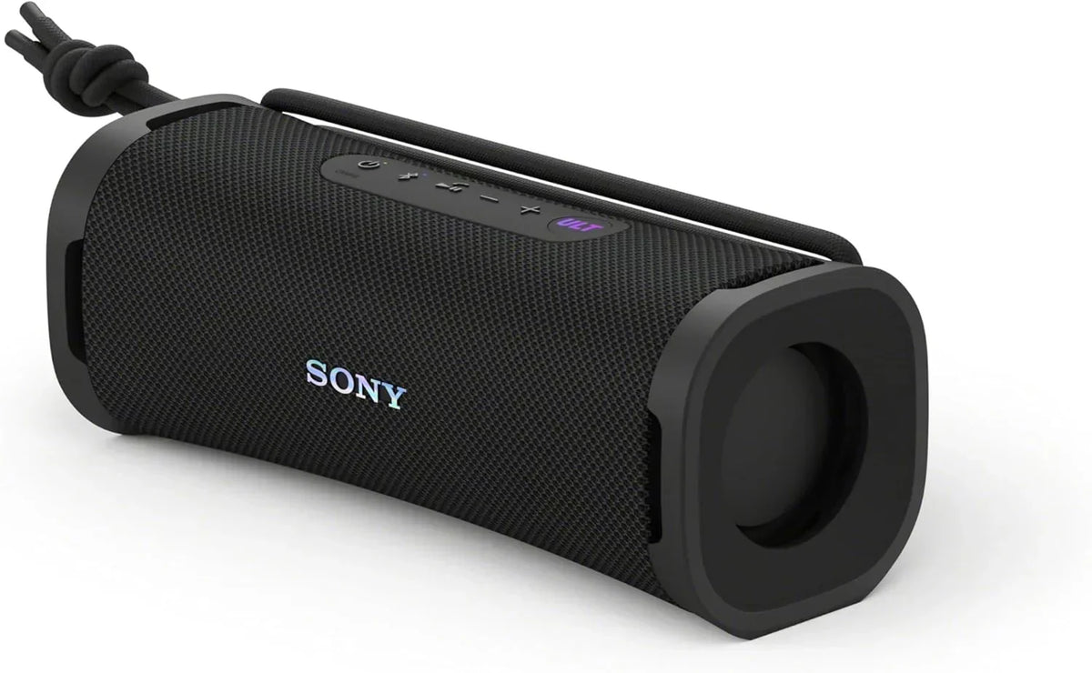 Sony ULT Field 5, Powerful Bluetooth Portable Speaker, 25 H Battery, 2 ULT Power Sound Modes, Water and Dust Resistant, 360 Lights, Removable Shoulder Strap, Compact, Black