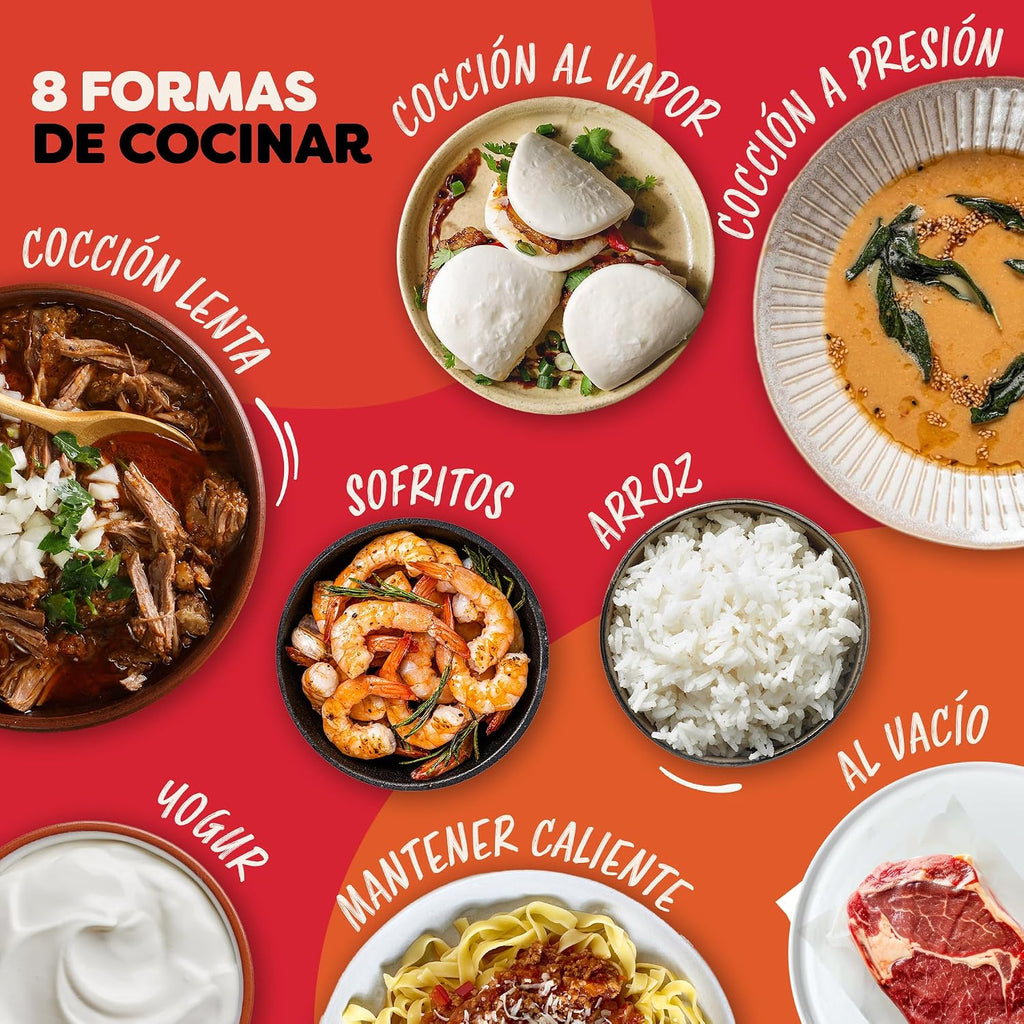 Instant Pot Plus: Olla Multicocción 9 en 1 de 5,7 L: Acero inoxidable, Olla a presión, Olla de cocción Lenta, Arrocera, Sartén para saltear, Yogurtera, Calientacomidas, Vaporera, Máquina de vacío