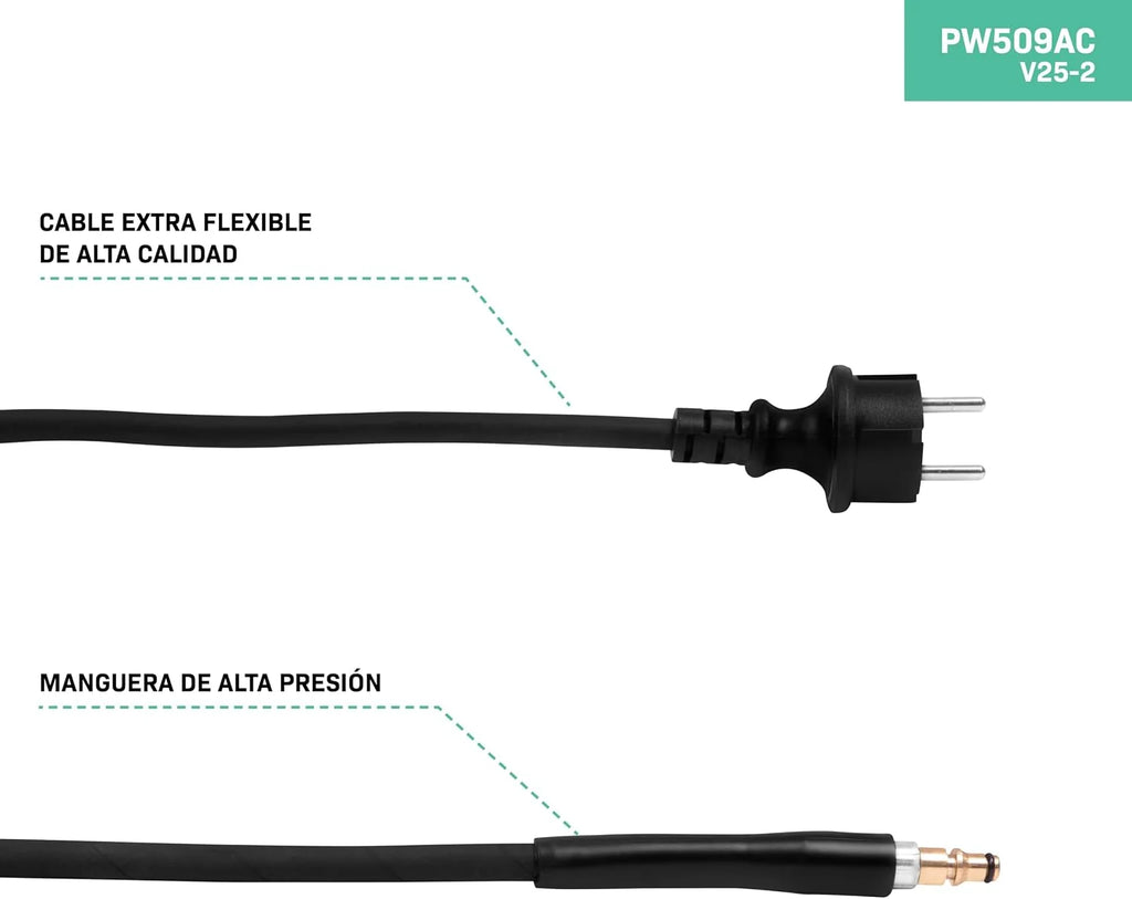 VONROC Hidrolimpiadora Pro V25-2 - 2500W - 195 Bar - 468 l/h -