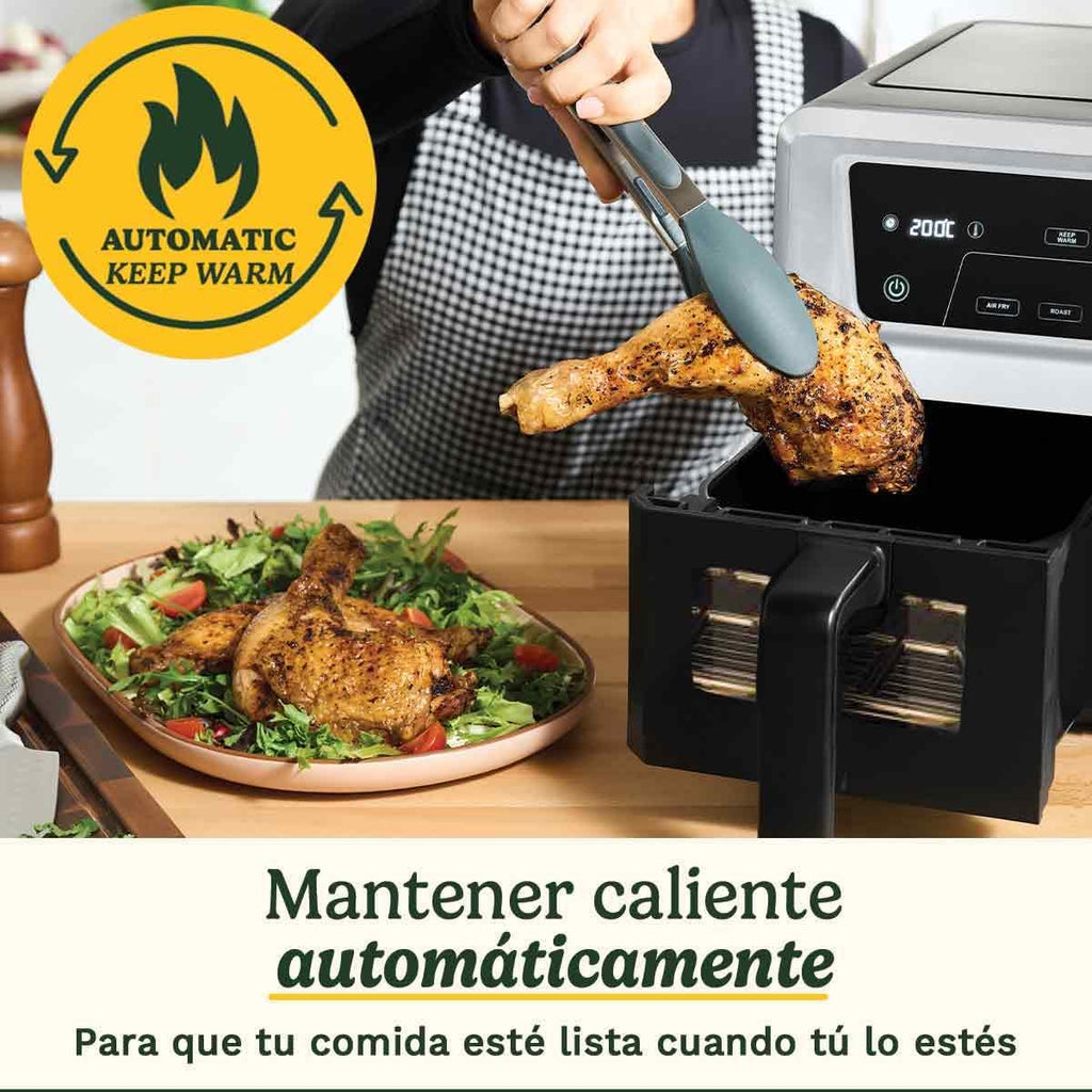 Cuisinart Air Fryer XXL Doble Zona | Sin PFAS | 2x5.2L | Fríe, hornea, deshidrata, mantiene caliente | Cocina 8+ raciones | Piezas lavavajillas