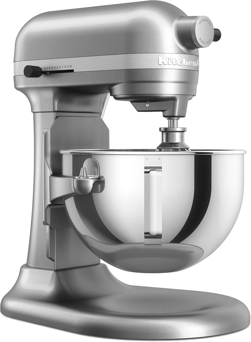 KitchenAid Batidora Amasadora Bowl-Lift 5.2L Heavy Duty, Cuerpo y Engranajes Metálicos, 11 Velocidades, Flex Edge, 67 Puntos de Contacto, Contour Silver