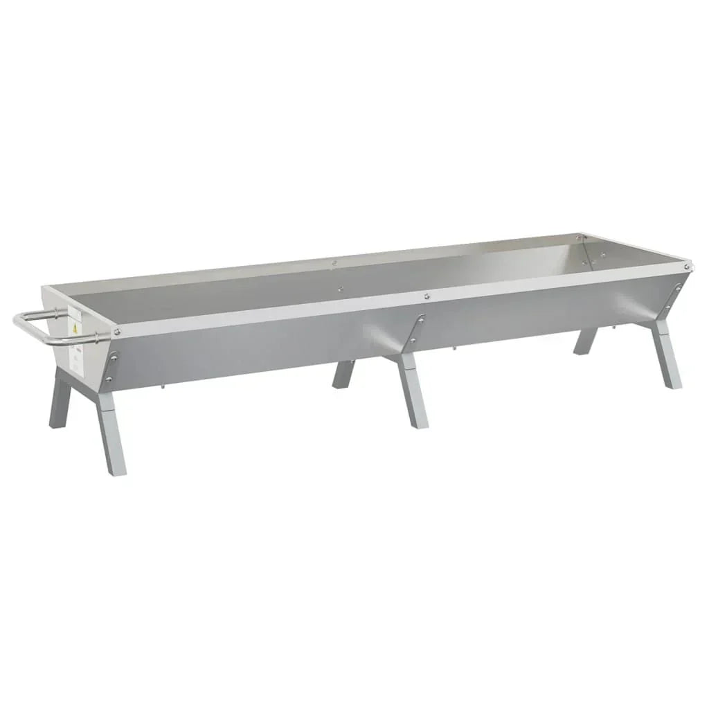 Bandeja Para Barbacoa Acero Inoxidable Plateado 158x42x31 Cm Vidaxl