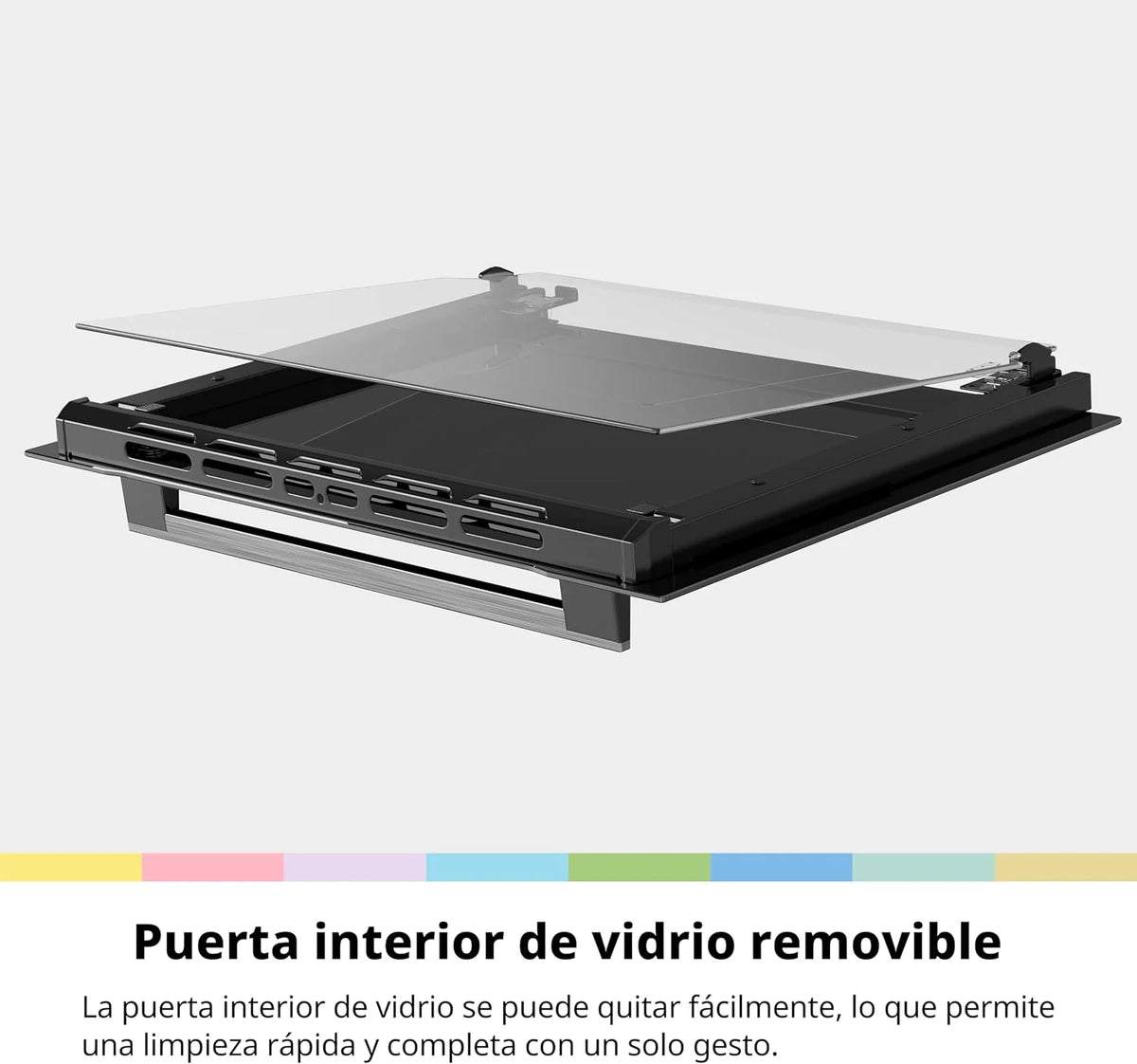 COMFEE' Horno Pizza Eléctrico Empotrable Multifunción, Convección, 1 Bandeja y 1 Rejilla, Limpieza Aquactiva, 70L, 7 Funciones, Ventilador de, Cavidad Esmaltada, Puerta Fría, CBO70M80D2-BK [Clase A]