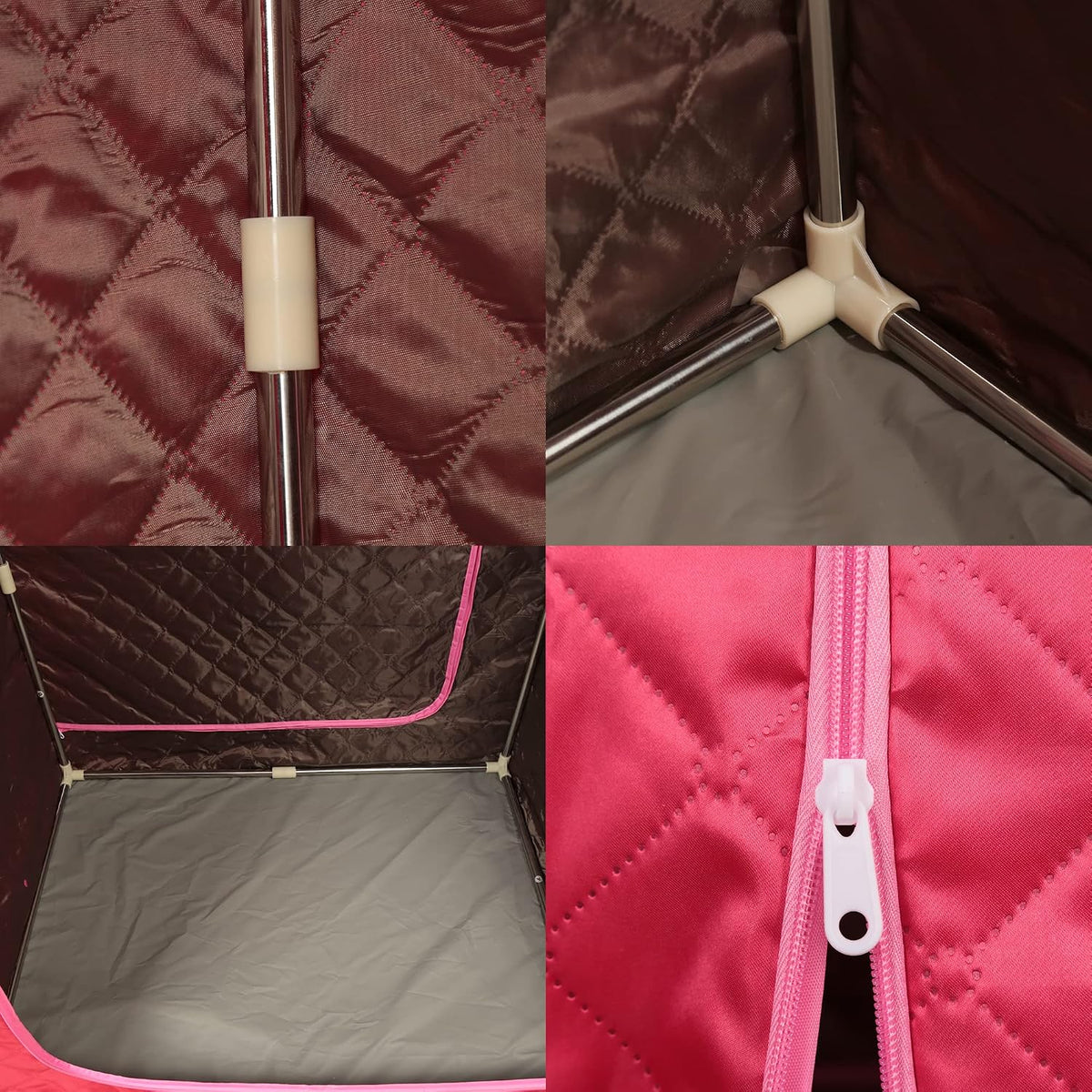 MINGYI Sauna de vapor portátil y plegable de 1000 W con cabina de vapor, generador de vapor de 2,5 camas y mando a distancia, 100 × 80 × 170 cm (rojo)
