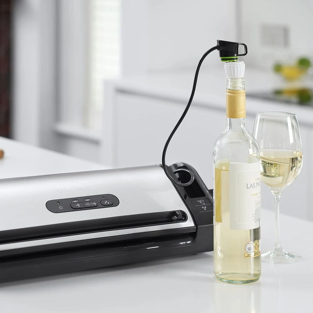 FoodSaver Envasadora al Vacío con un Cutter Incorporado, Funciones «solo sellado», «húmedo/seco» y «marinar», incluye Rollos/Bolsas [FFS017X]