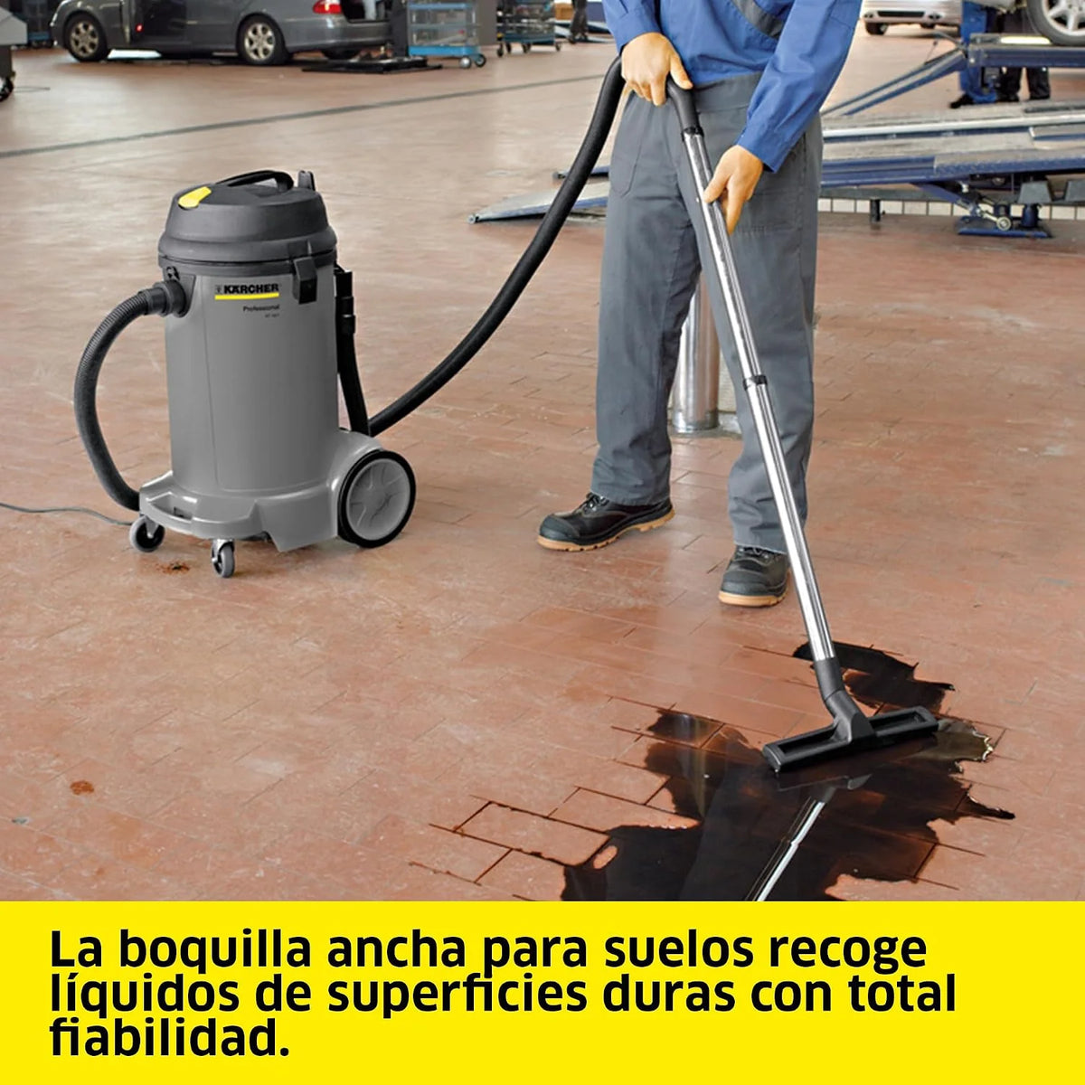 KÄRCHER Aspirador en seco y húmedo NT 48/1, Potencia: máx. 1380 W, Filtro de Cartucho PES, depósito: 48 l, Manguera de aspiración: 2,5 m, Boquilla Ancha para Suelo (360 mm), Tubo de desagüe
