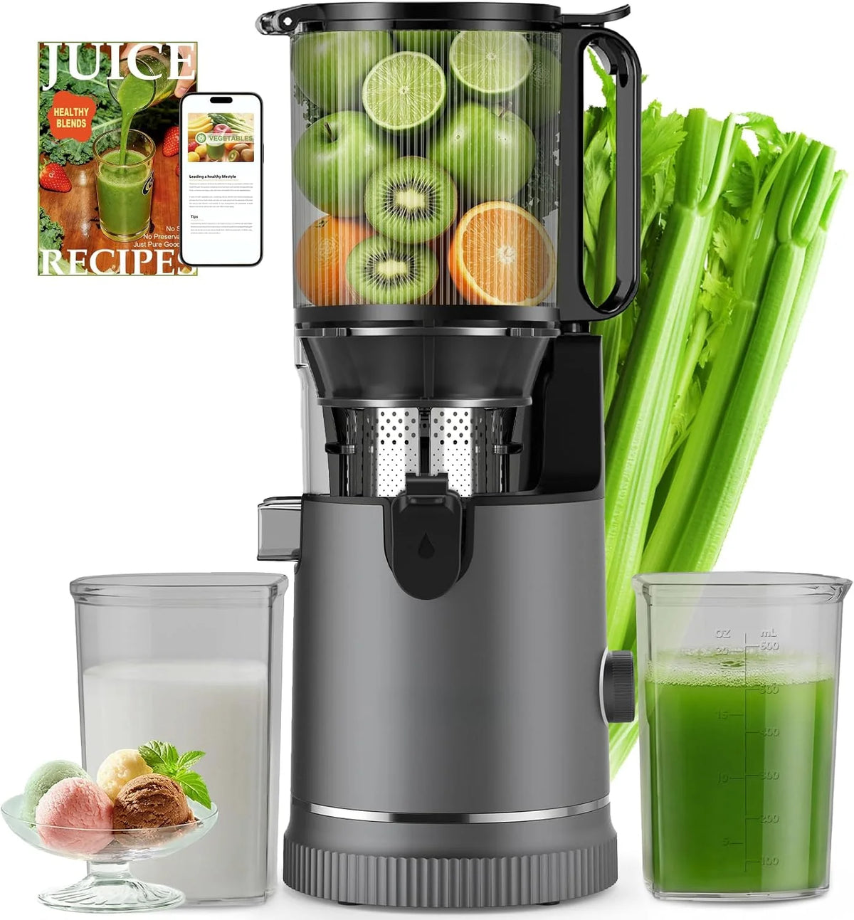 SJ-065 Extractor de Zumos en Frío, 400W, Boca XL 152 mm
