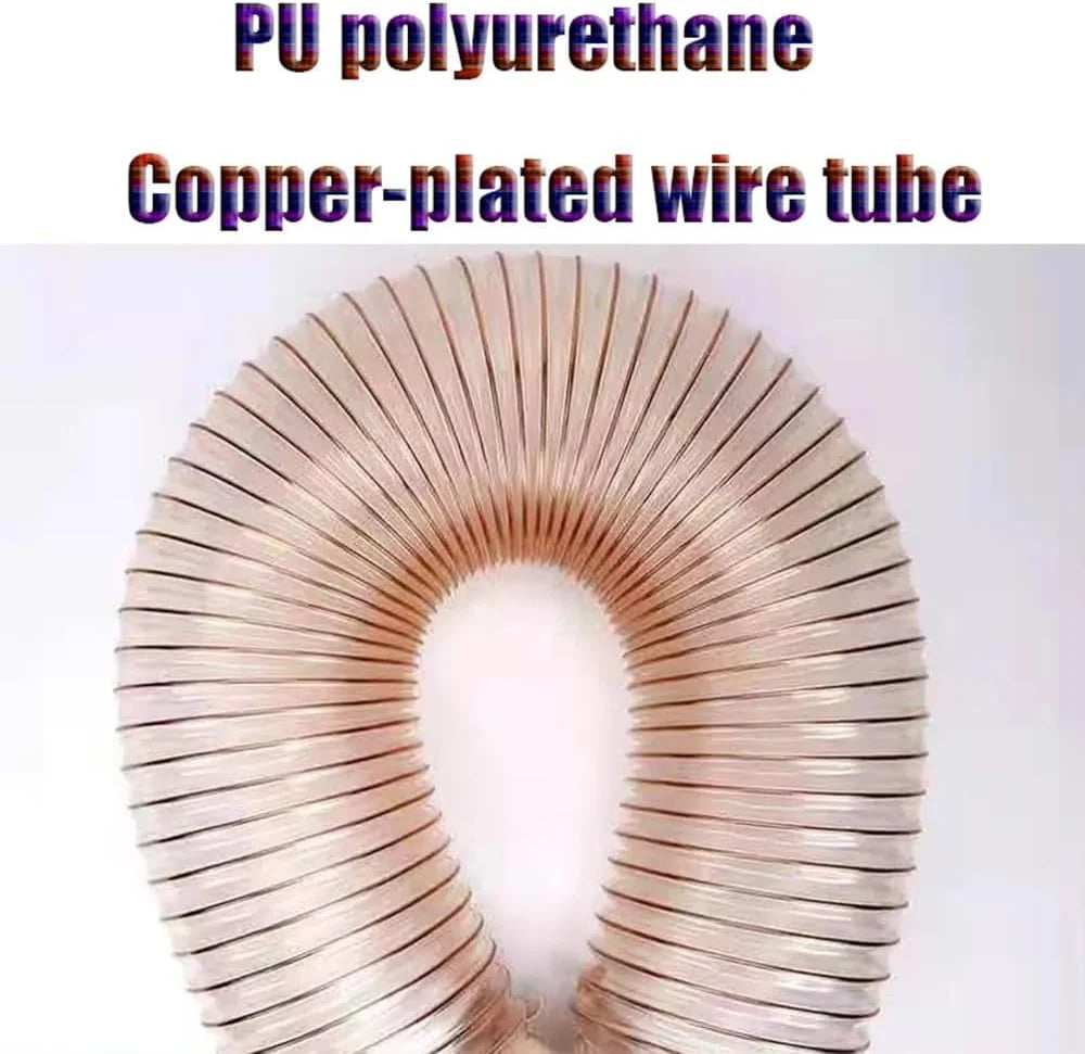 Manguera flexible de recogida de polvo de poliuretano, 8 m, 120 mm, resistente a pinchazos, alambre de acero al carbono, manguera de humo reforzada para extractores de polvo, taller y uso industrial