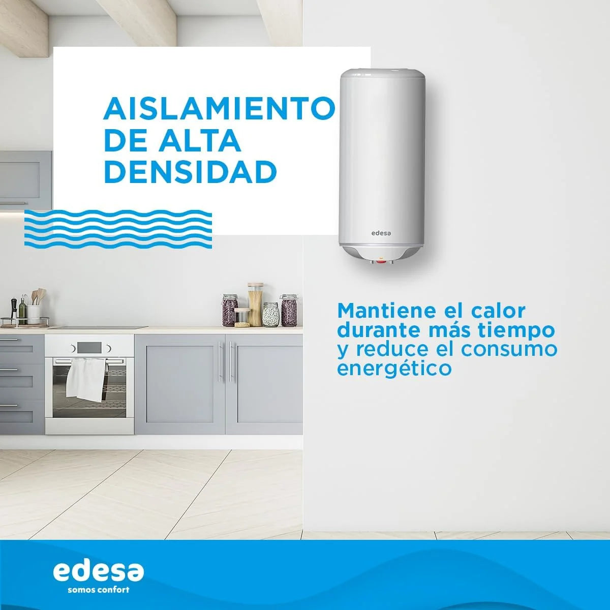 Edesa, One - Vertical Electric Water Heater, 30 Litres, External Regulation and Vitrified Cuba, 43.3 x 44.5 x 45.2 cm – Made for Installation in Spain (Energy Class C)