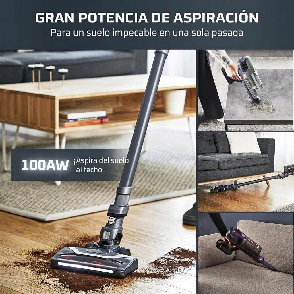 Rowenta X-Pert 6.60, Aspiradora Escoba Sin Cable, Gris Oscuro