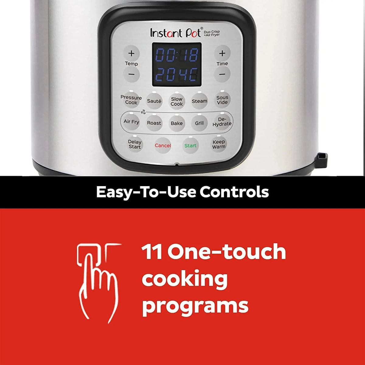 Instant Pot Duo Crisp + Air Fryer 5.7L Multicooker 11 en 1 Cocina a presión, saltea, cocina al vapor, a fuego lento, sousvides, calienta, fríe al aire, hornea, asa y deshidrata