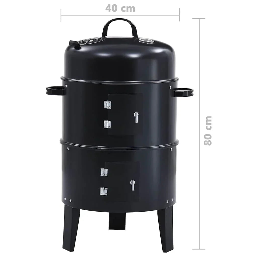 Barbacoa Ahumador De Carbón 3 En 1 40x80 Cm Vidaxl