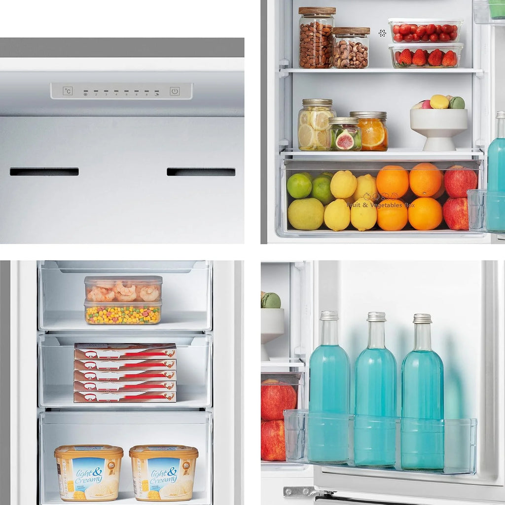Hisense RB329N4ACE - Refrigerador combinado de instalación libre, Total No Frost con ventilación multiflujo, Inox Look, altura 180 cm, capacidad neta 255 L