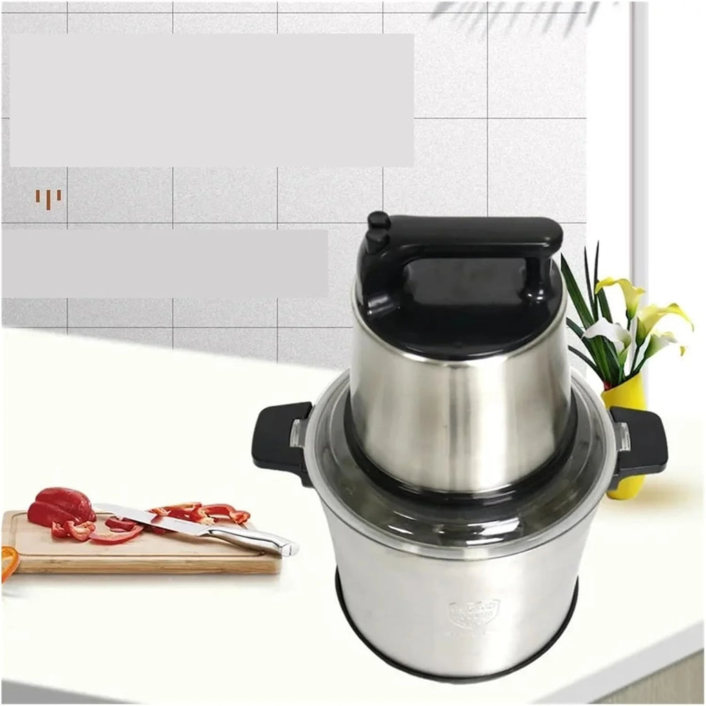 Genérico Picadora de Carne Comercial con Capacidad de 10 litros, batidora eléctrica de Acero Inoxidable de Alta Potencia, procesador de Alimentos, mezcladora con agitación Potente.