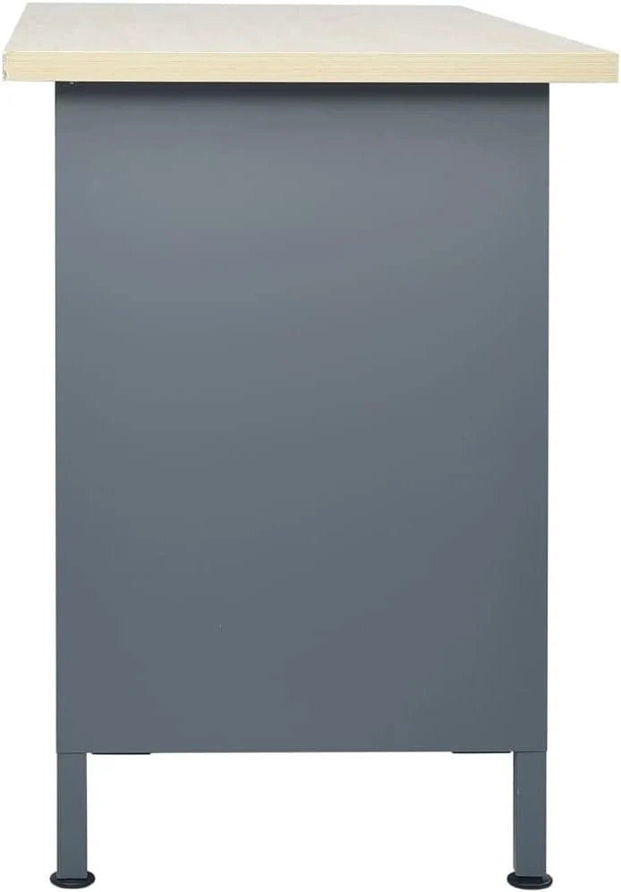 vidaXL Banco de Trabajo de Acero Negro 120x60x85 cm