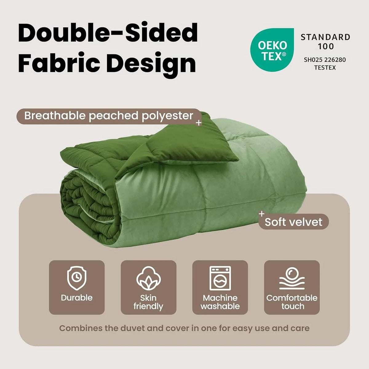 VidaXL - Edredón de invierno (240 x 260 cm, microfibra, edredón moderno y asequible, ropa de cama de microfibra cómoda, funda de edredón versátil, suave acolchado