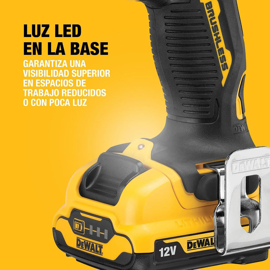 DEWALT Taladro atornillador compacto sin escobillas 12V XR, DCD701D2-QW