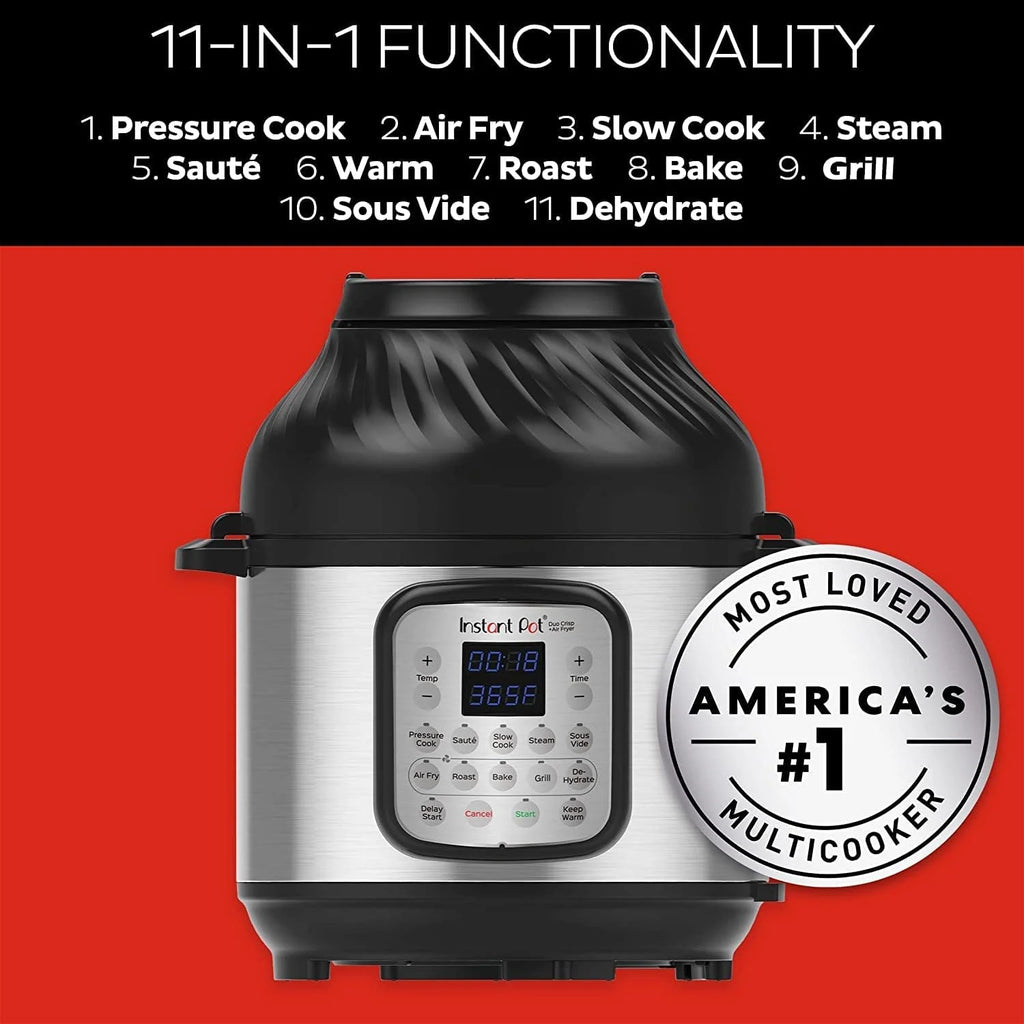 Instant Pot Duo Crisp + Air Fryer 5.7L Multicooker 11 en 1 Cocina a presión, saltea, cocina al vapor, a fuego lento, sousvides, calienta, fríe al aire, hornea, asa y deshidrata