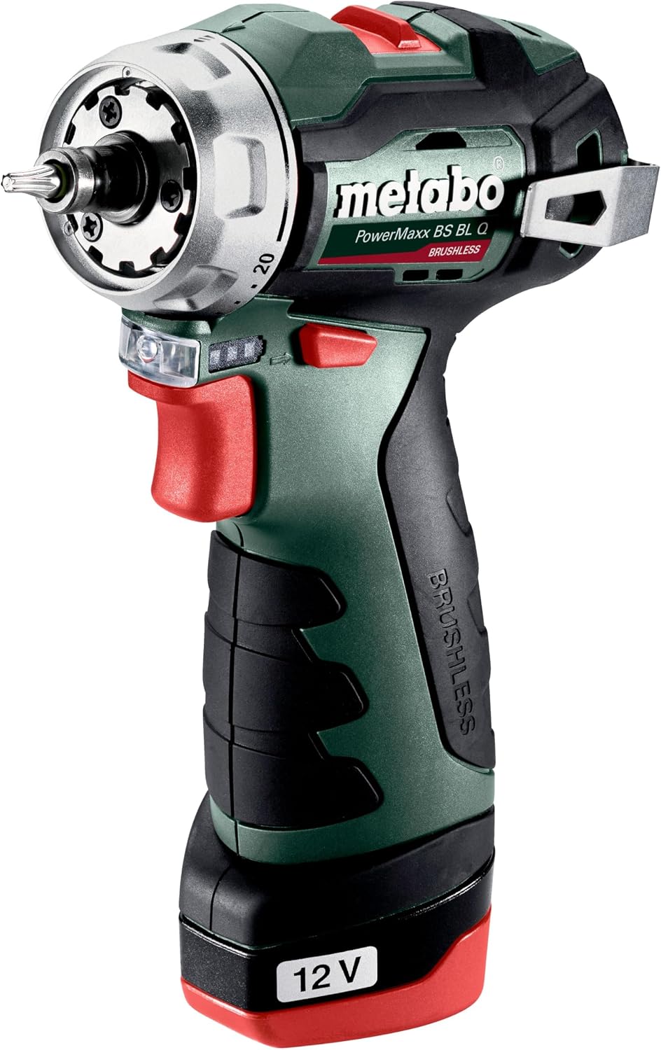metabo PowerMaxx BS BL Q 601749500 - Taladro atornillador inalámbrico Li-ION 12V 2Ah + 2 pilas