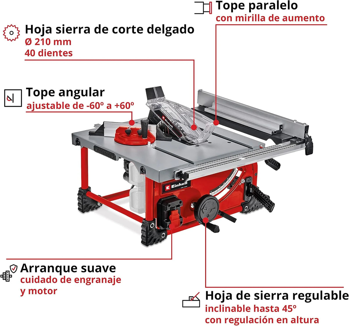 Einhell Sierra circular de mesa a batería TE-TS 36/210 Li-Solo