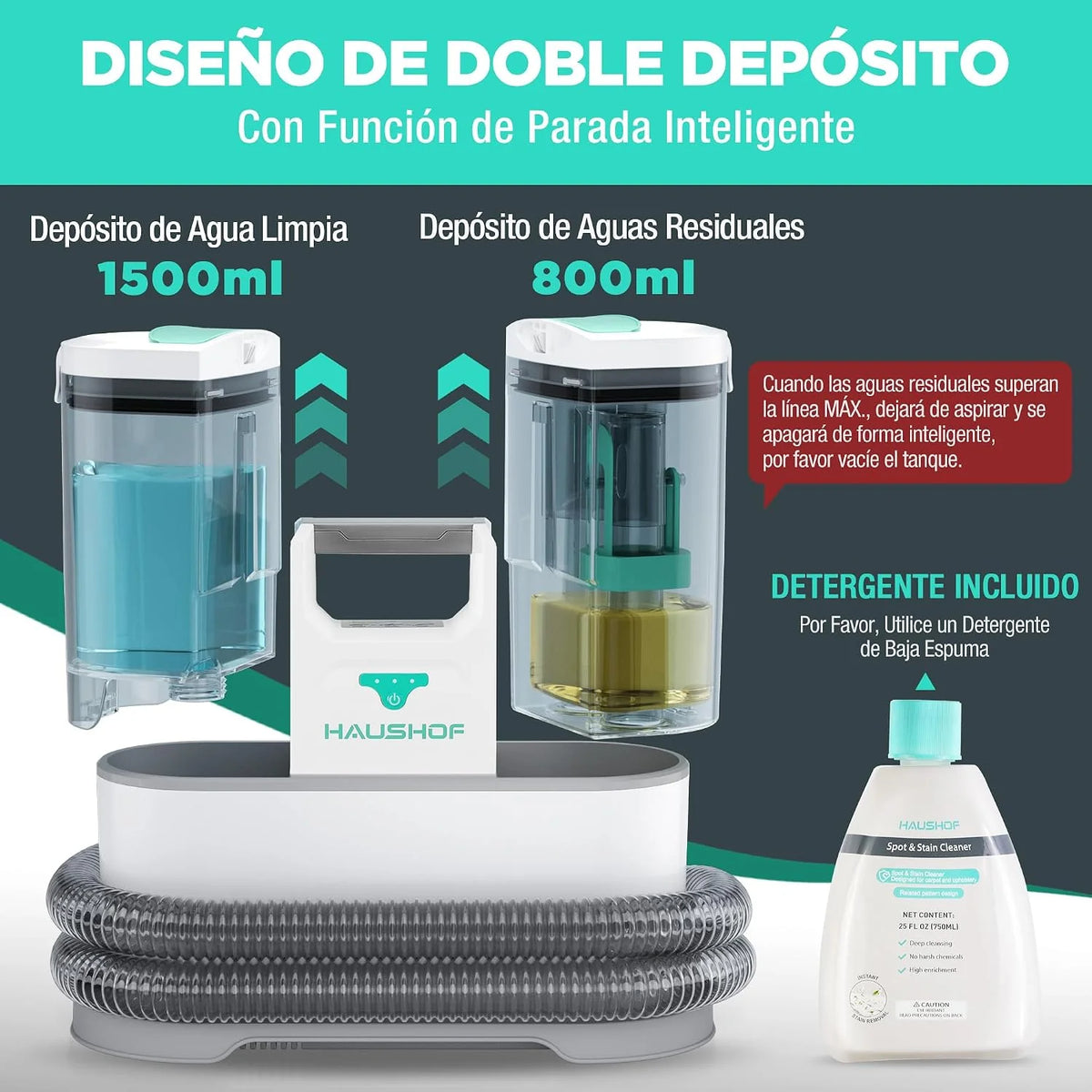 HAUSHOF StainZapper Air Aspiradora de Agua Inalámbrica 24V