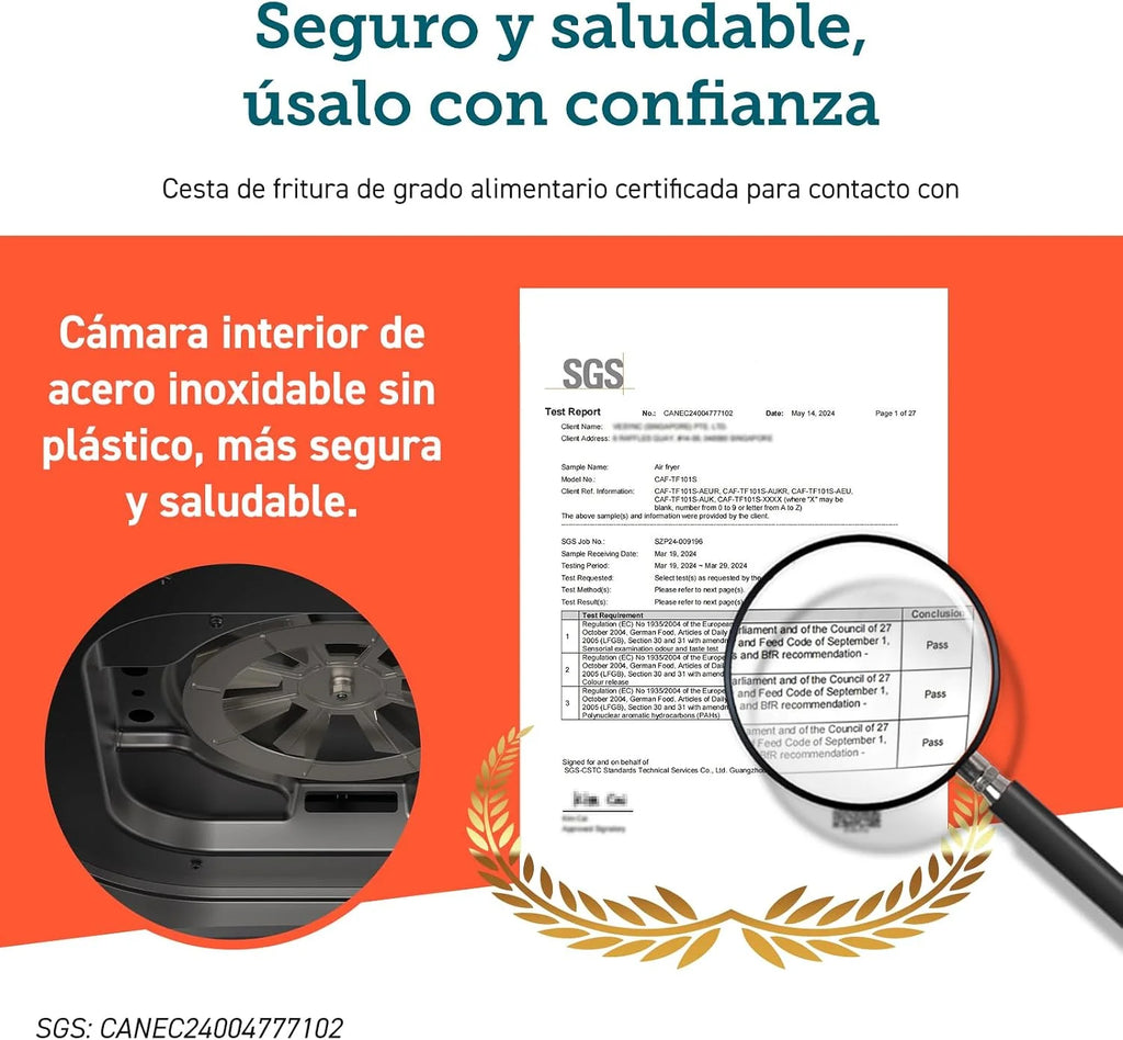 Cosori Freidora de Aire 10L Dual Blaze Twinfry, Doble Cesta con Divisor