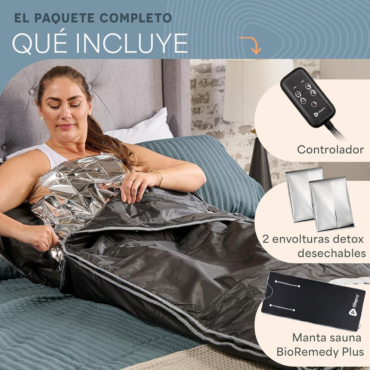 Lifepro BioRemedy Plus Manta de Sauna Infrarroja Portátil de Terapia para Casa