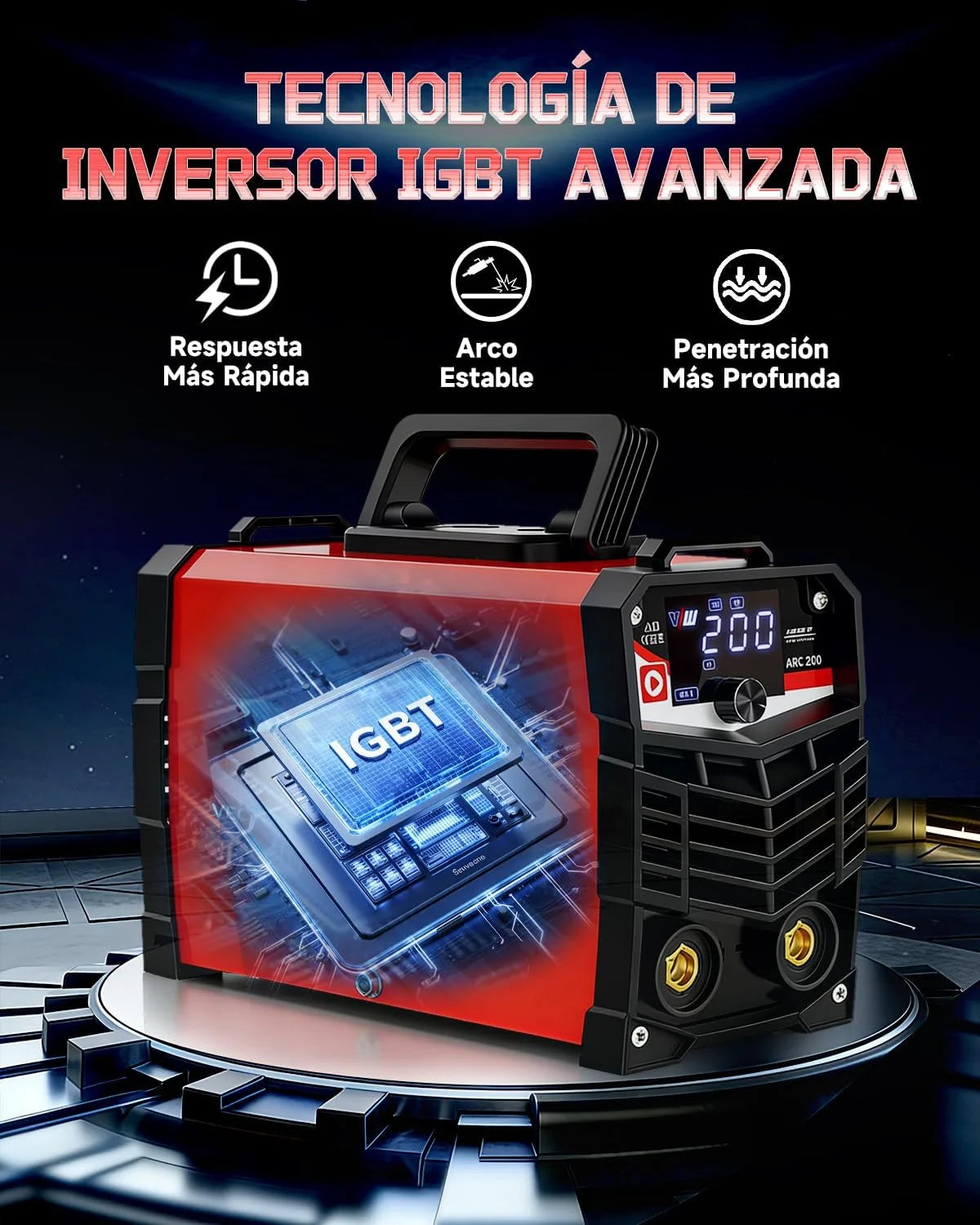 VECTOR WELDING Soldador de Electrodos MMA 200A, Máquina de Soldar Inverter