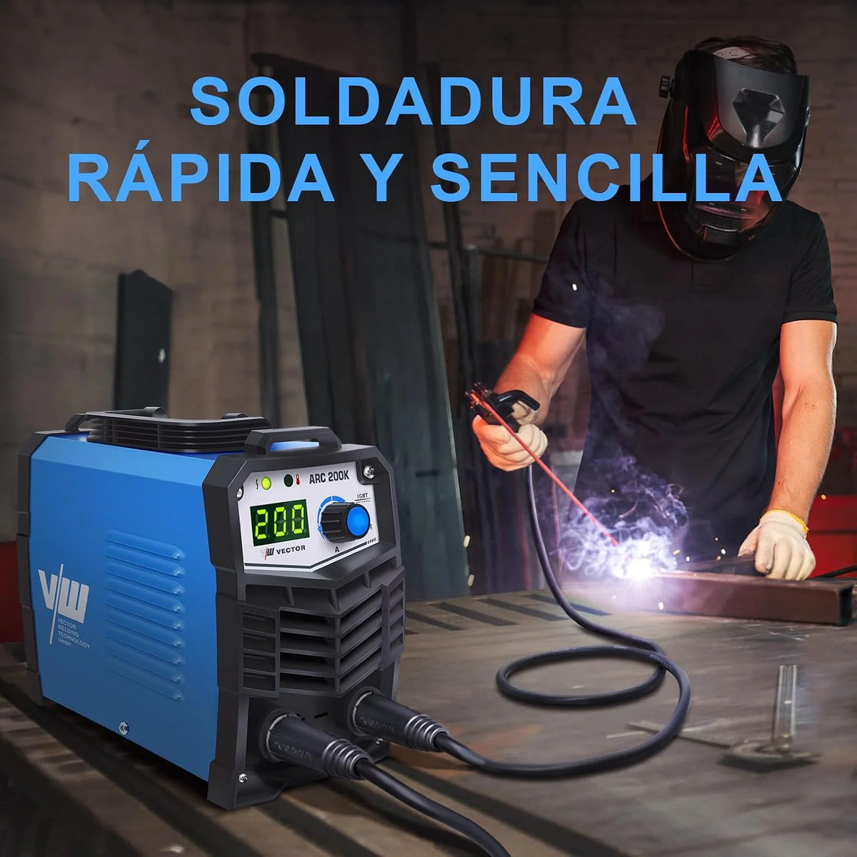 VECTOR WELDING Soldador Inverter de Electrodo 200A, Máquina de Soldar MMA
