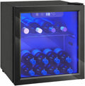 HOMCOM Vinoteca 12 Botellas, 36 L, Temperatura Ajustable 4-16℃, Negro