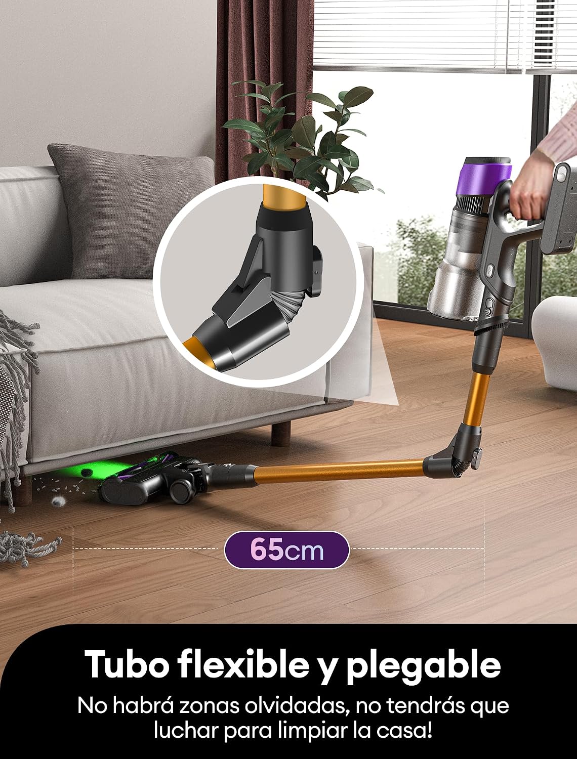 Ultenic Aspiradora sin Cable 55Kpa/55Min con Cepillo Antienredos Mejorado