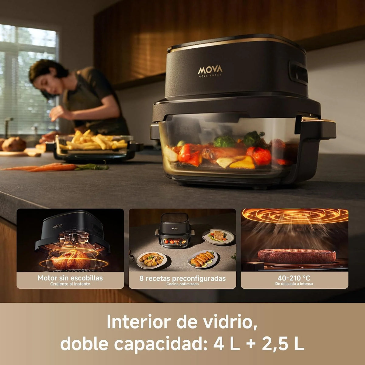 MOVA Aeroglass AF20 Pro Freidora De Aire Sin Aceite