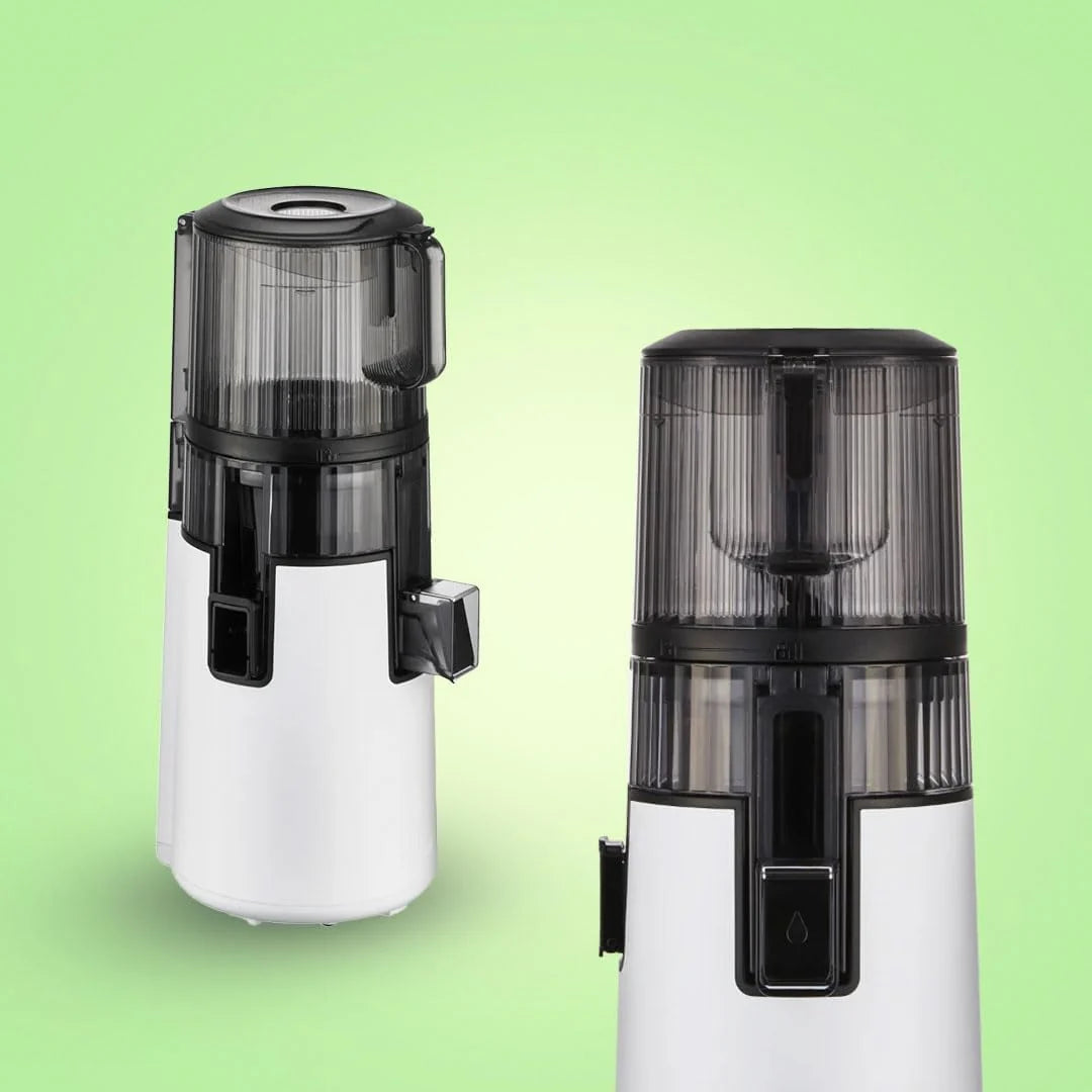 HUROM Extractor de Zumos y Verduras H70 de Alta Capacidad, Licuadora Prensado en Frío con Cámara Easy Clean, Entrada Amplia, Motor Silencioso, Control de Pulpa, Blanco