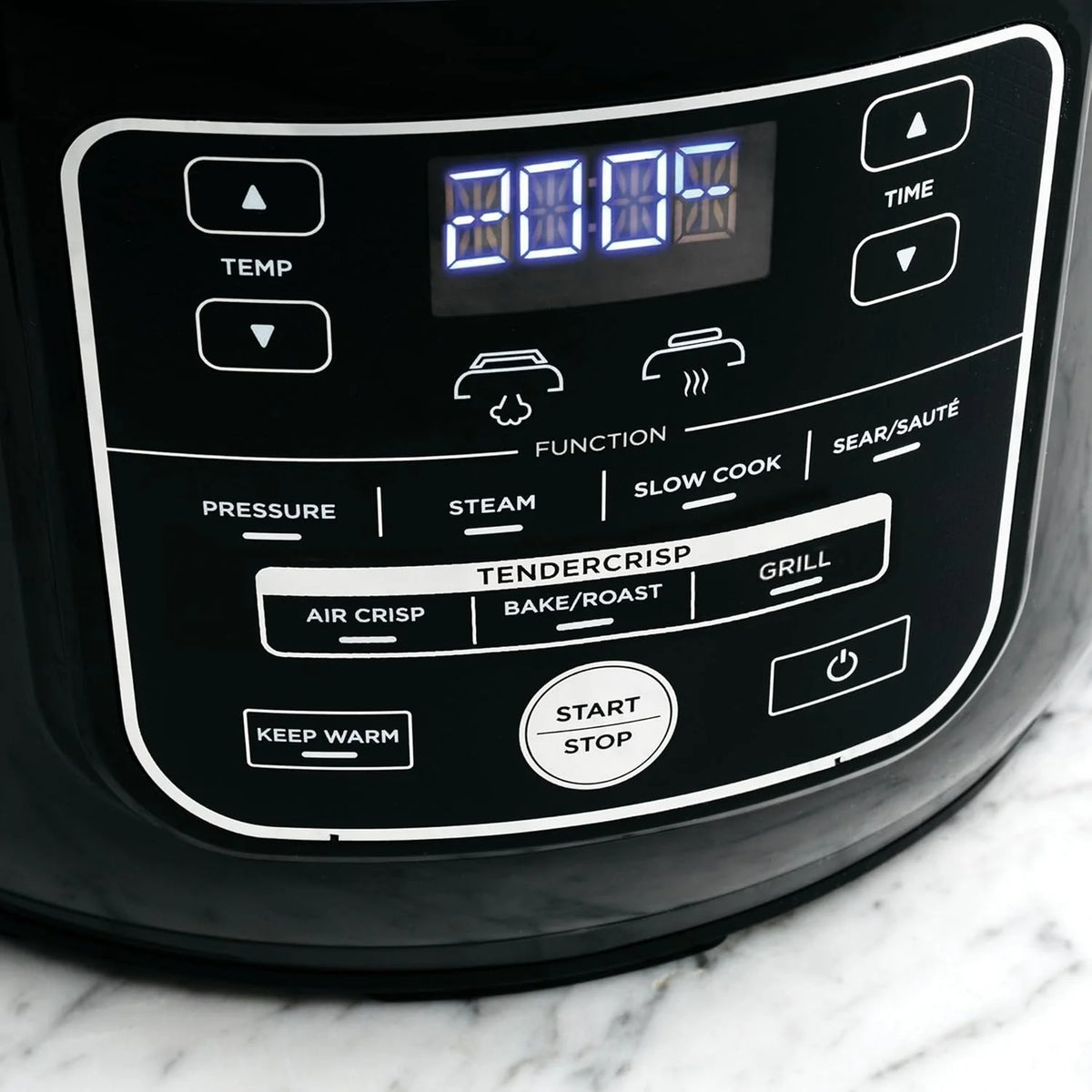 Ninja Foodi Olla eléctrica multifunción, 6 l, 7 funciones en 1, Olla a presión, Freír con aire, Cocción lenta, Parrilla y más, en acero galvanizado y negro, OP300EU