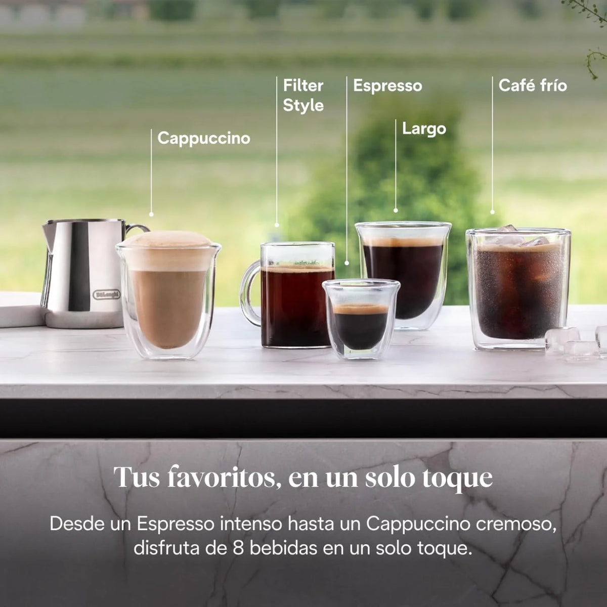 De'Longhi Rivelia - Cafetera Superautomática 8 Bebidas Negro