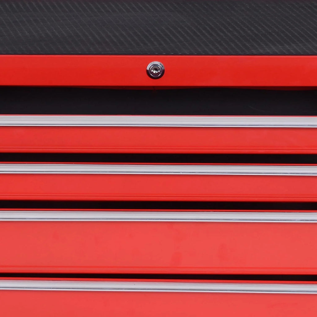 DURHAND Carro de Herramientas con 7 Cajones, con Cerradura, Asa, Rojo