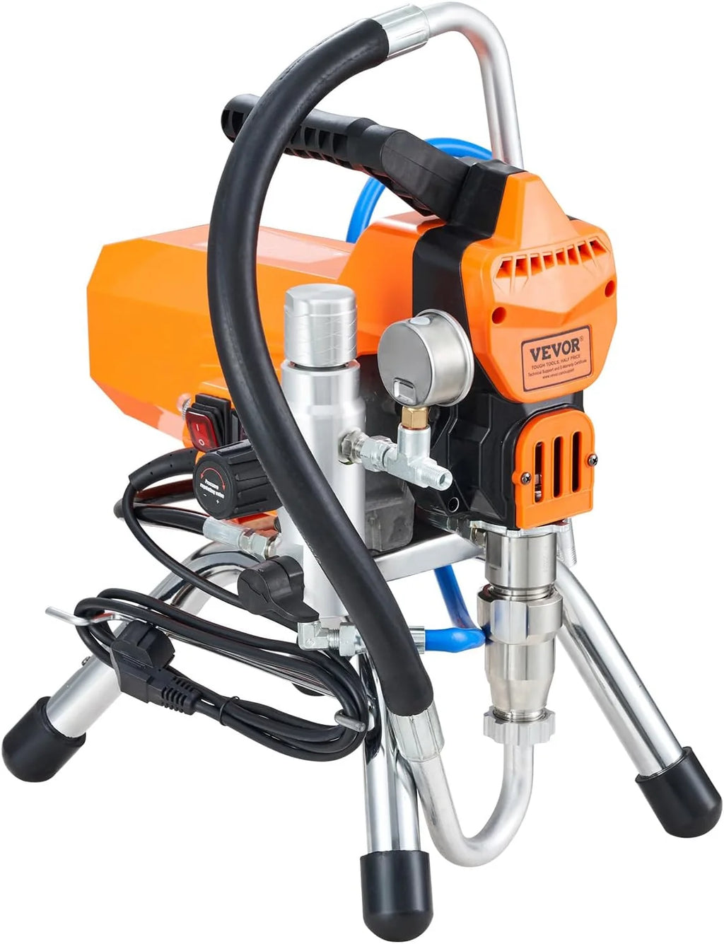 VEVOR Pulverizador de Pintura 2000 W Máquinas Pintura Airless 2 L/min Pistola de Pulverización Eléctrica sin Aire Presión Máxima 3000 PSI con Manguera de 9 m para Pared, Mueble, Exterior, Interior