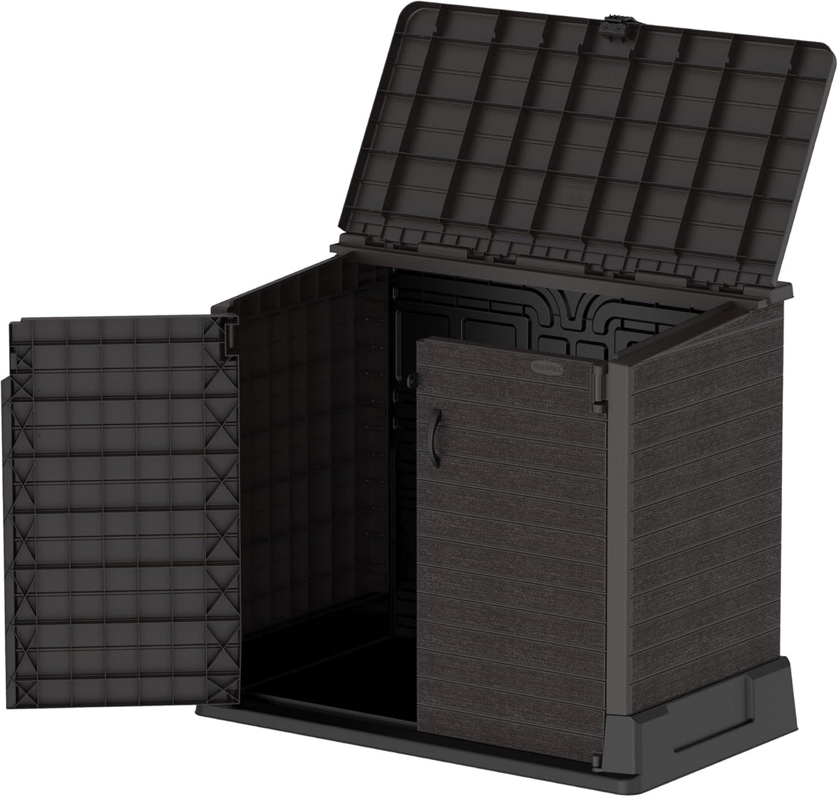 Duramax - Arcón cubre cubos exterior - 850 L - PVC - color marrón