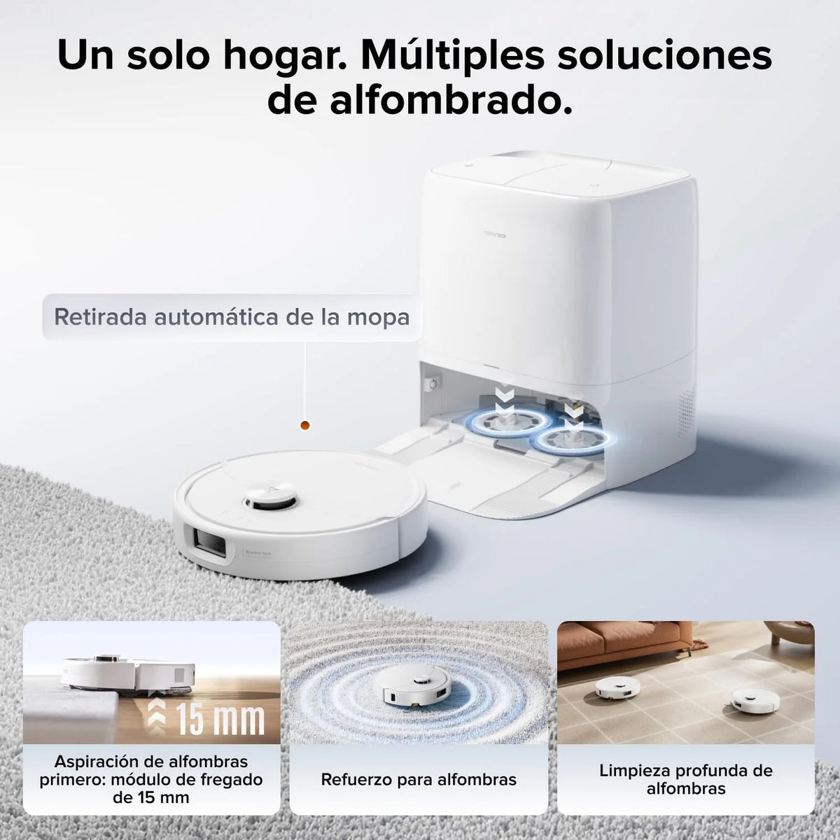 roborock Qrevo 2 Pro Set Robot Aspirador Succión Extrema de 25000 Pa,Blanco