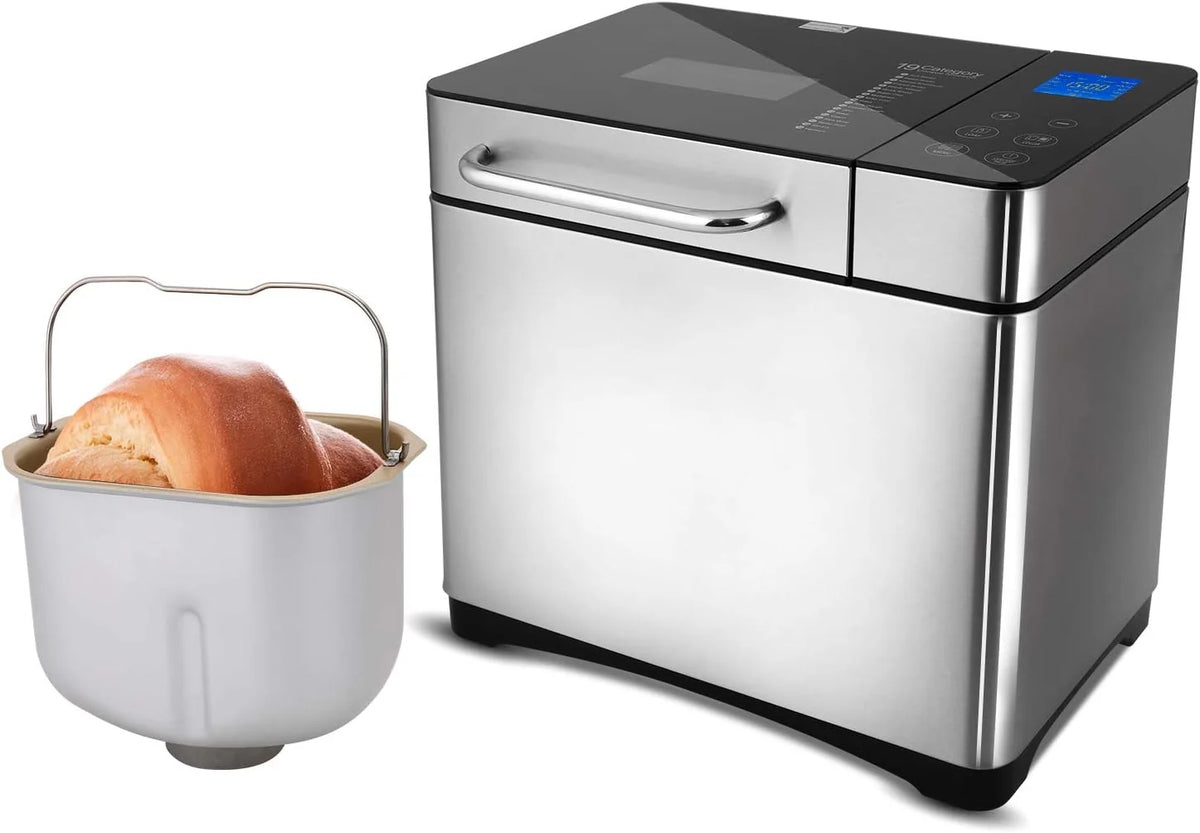 COOCHEER Panificadora Completamente Automática,Panificadora de Corteza crujiente con 19 Programas,710W,Programable para Hacer Pan,para Panes Artesanales, sin Gluten, Masas,Bizcochos y Mermeladas
