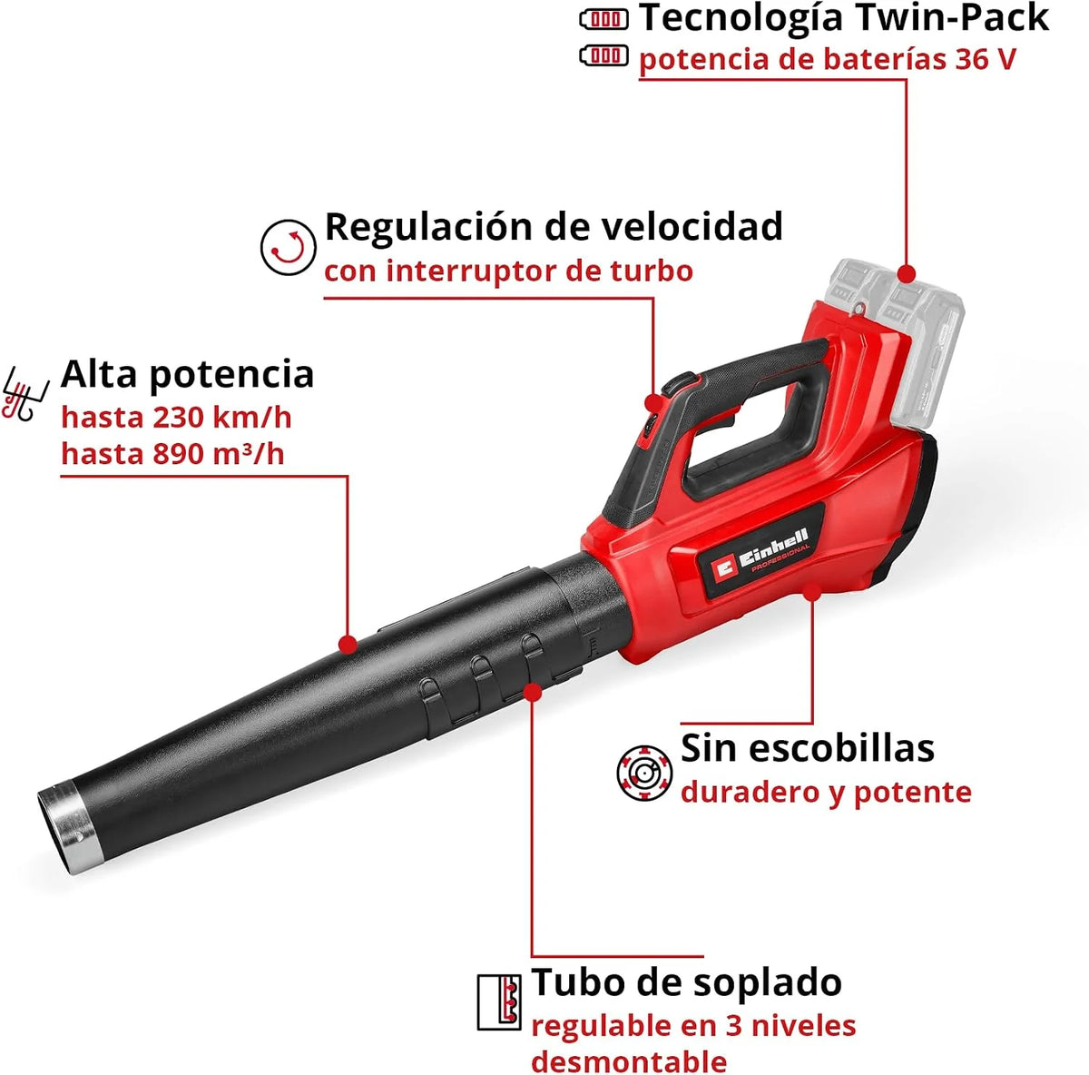 Einhell Professional Soplador de Hojas a batería GP-LB 36/230 Li E BL