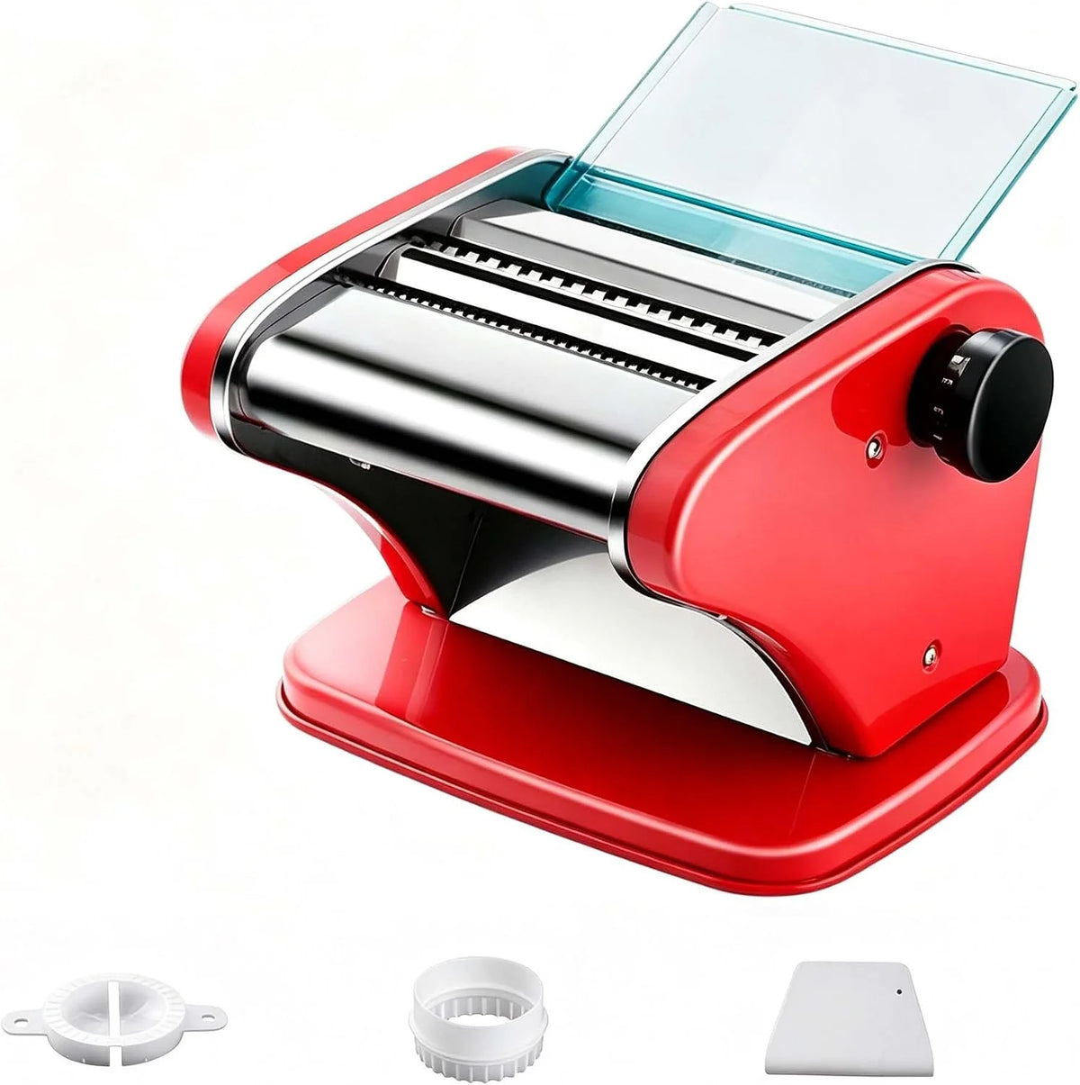 Máquina de Pasta Eléctrica y Extrusora de Acero Inoxidable red-Double-blade
