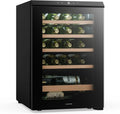 KLARSTEIN Bevora Frigorífico 20 botellas – Enfriador de vino independiente, controles táctiles 4-18 °C, puerta de cristal UV, luz LED, estantes de madera