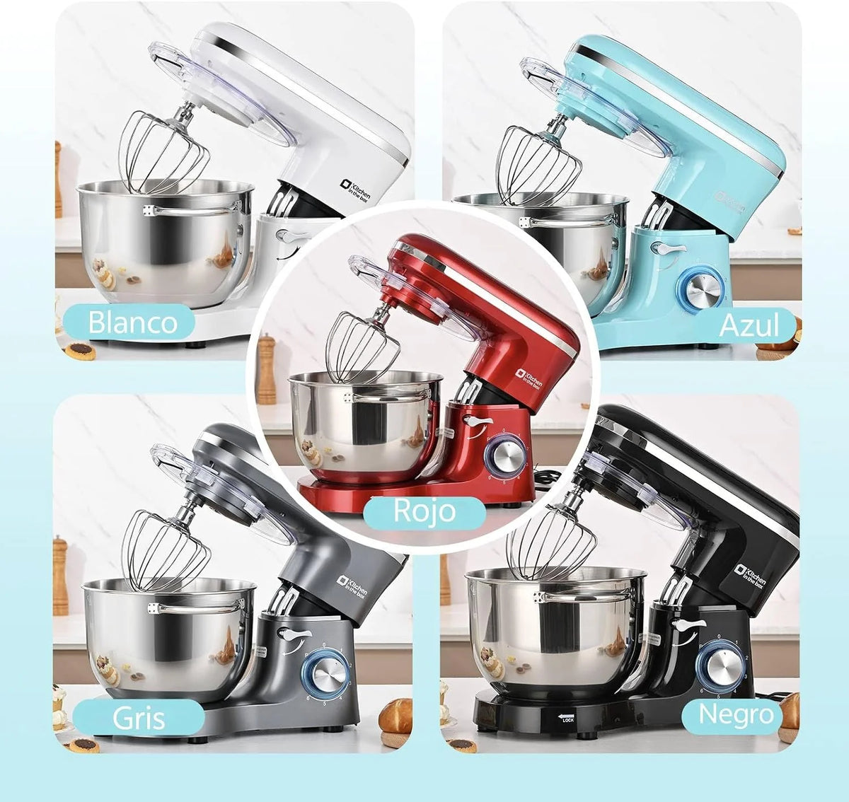 Kitchen in the box Batidora amasadora Profesional 6.2L Gran Familia