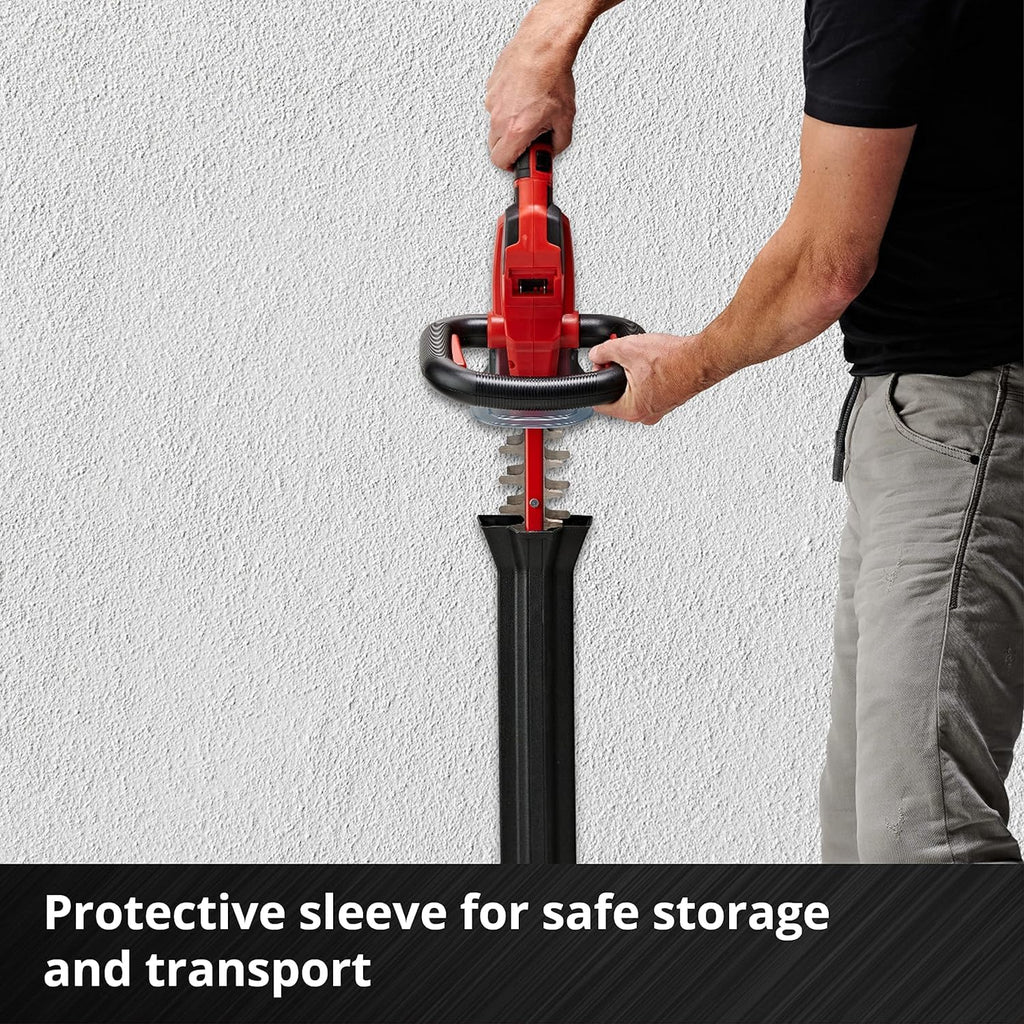 Einhell Cortasetos inalámbrico GE-CH 18/60 Li-Solo Power X-Change (18 V, Longitud de Corte de 60 cm, Distancia Entre Dientes de 22 mm, Mango Giratorio, Incluye colector de Cortes, sin batería)