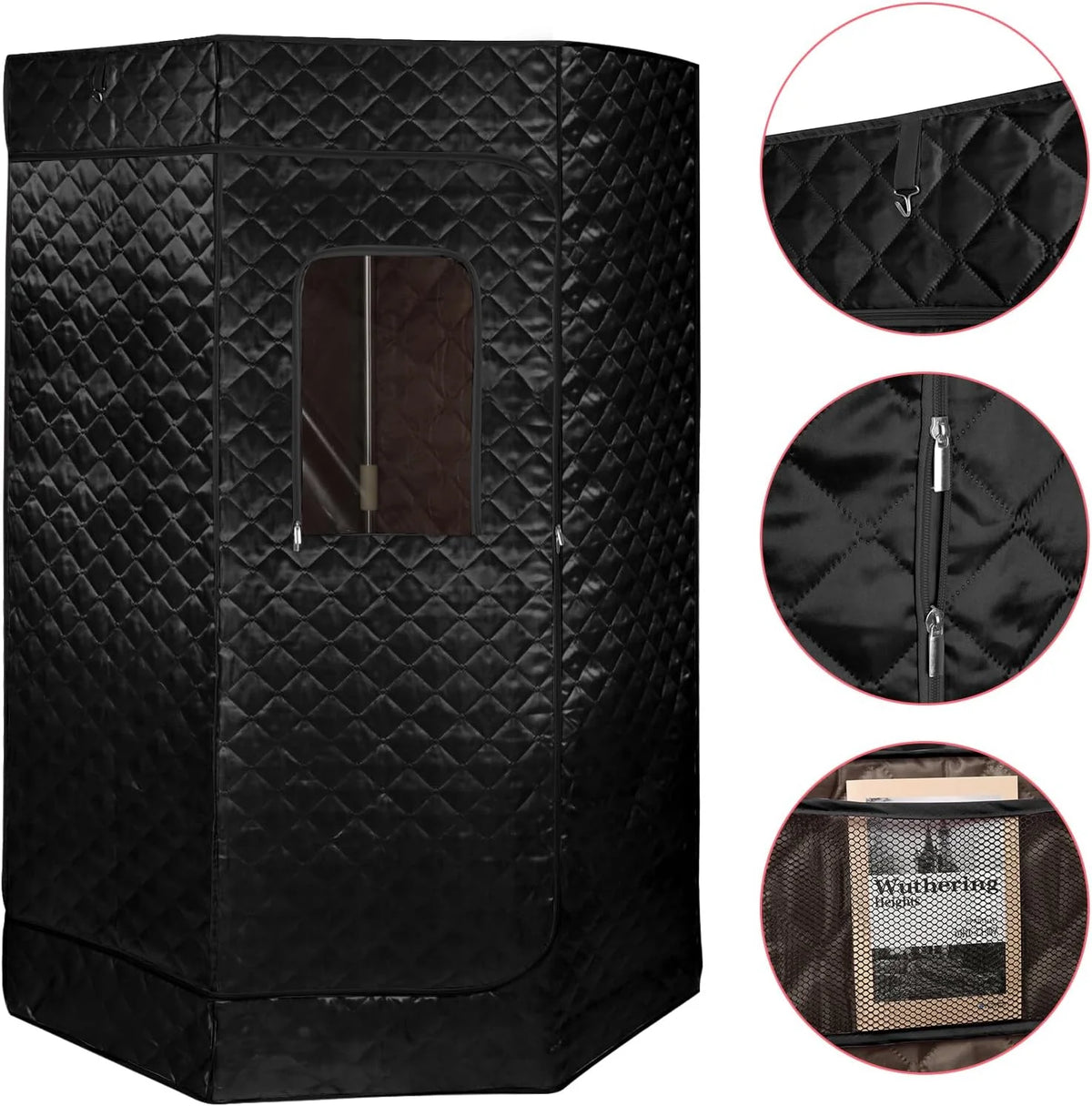 OHMG Sauna de Vapor y Cabina 3L 1000W Tienda de Sauna Portátil Plegable Aislante de Cuatro Capas y Generador de Vapor de Sauna para Baño de Sauna, Desintoxicación, Terapia Corporal