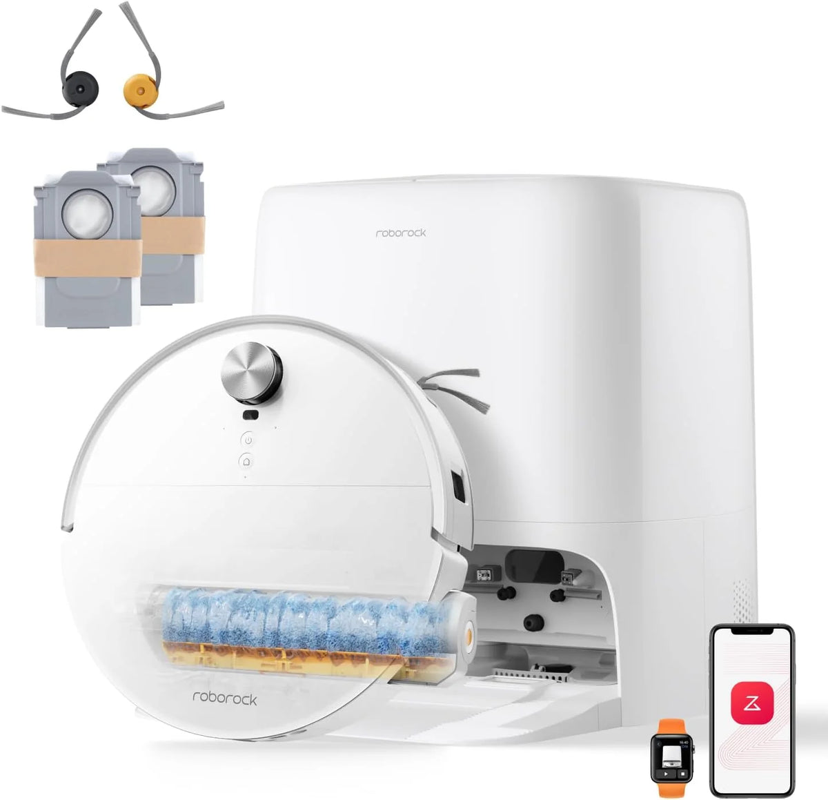 roborock Qrevo Edge 2 Flow Set Robot Aspirador Succión Extrema de 35000 Pa, Blanco