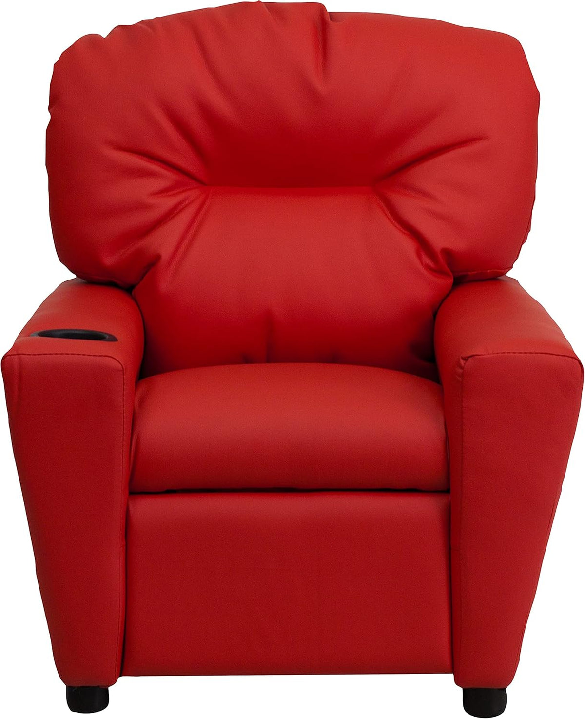Flash Furniture Współczesny leżak dziecięcy z uchwytem na kubki, drewno, beżowy winyl, 66,04 x 53,34 x 53,34 cm